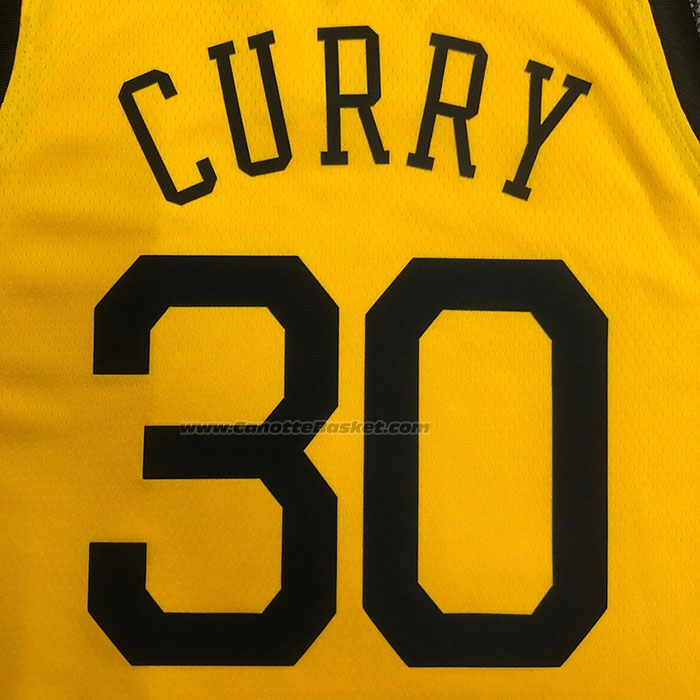 Maglia Golden State Warriors Stephen Curry NO 30 Earned Giallo